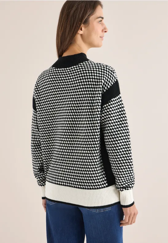 Struktur-Pullover Black