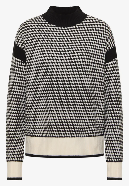 Struktur-Pullover Black