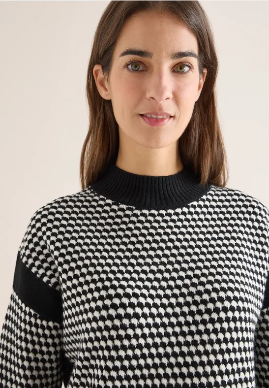 Struktur-Pullover Black