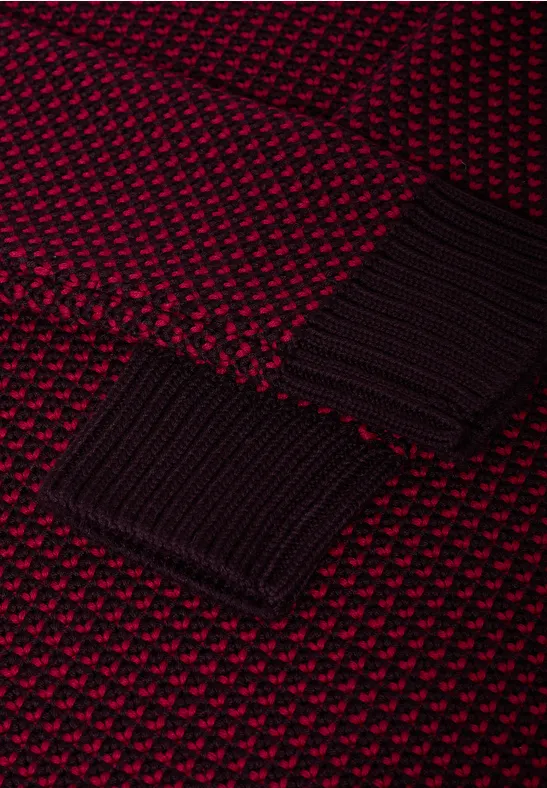 Strukturpullover eggplant red