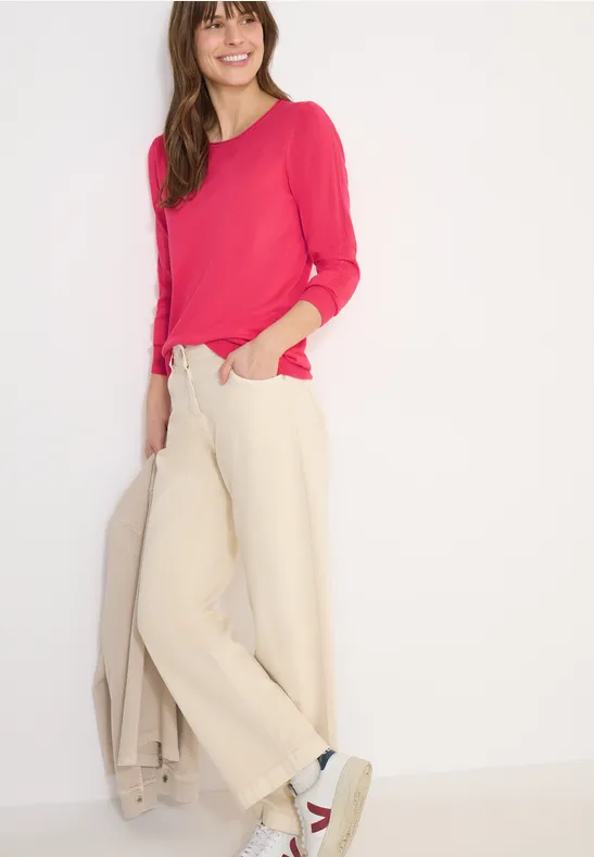 Pullover in Unifarbe geranium red