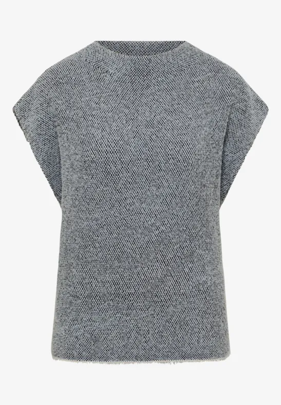 Two-Tone Federgarn Pullunder Black