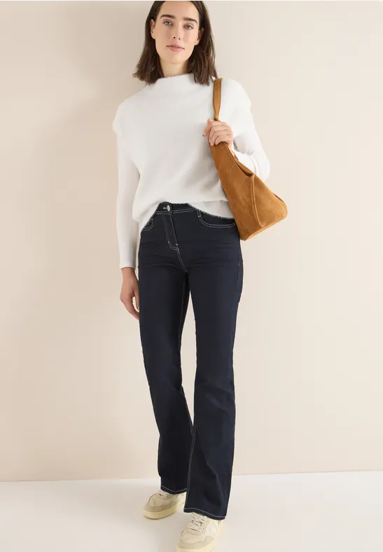 Two-Tone Federgarn Pullunder light greige