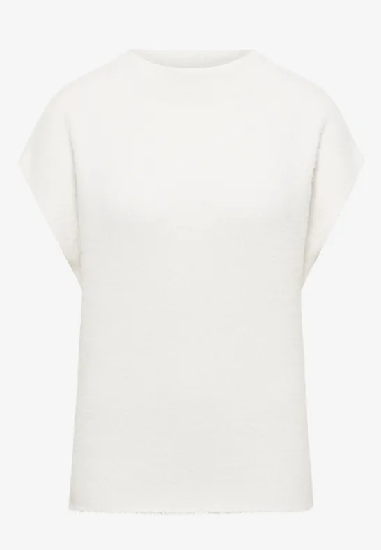 Two-Tone Federgarn Pullunder light greige