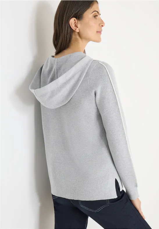 Jacquard Hoodie mit Glitzer luna grey melange