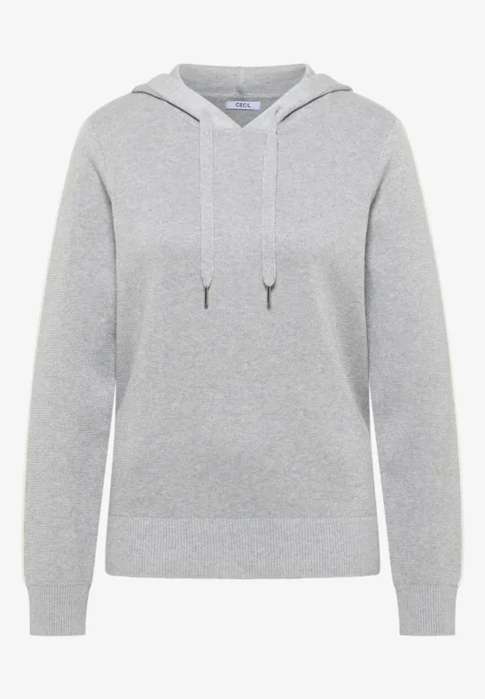 Jacquard Hoodie mit Glitzer luna grey melange