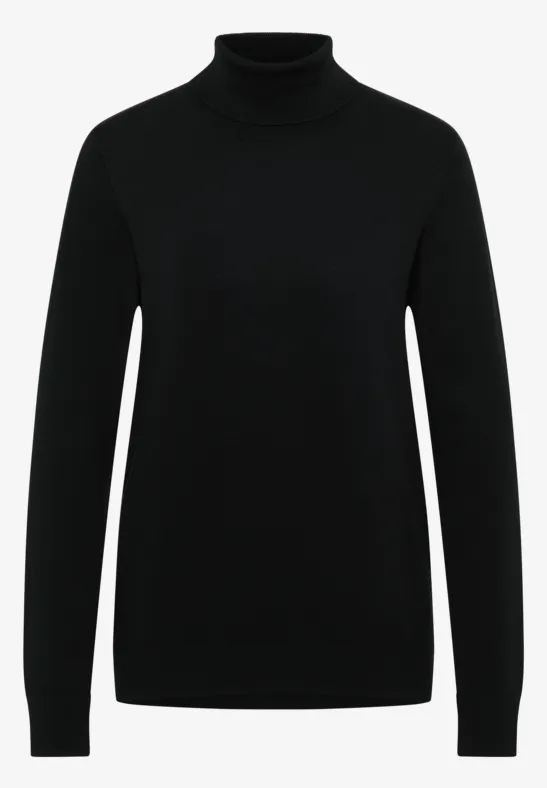 Basic Rollkragenpullover Black