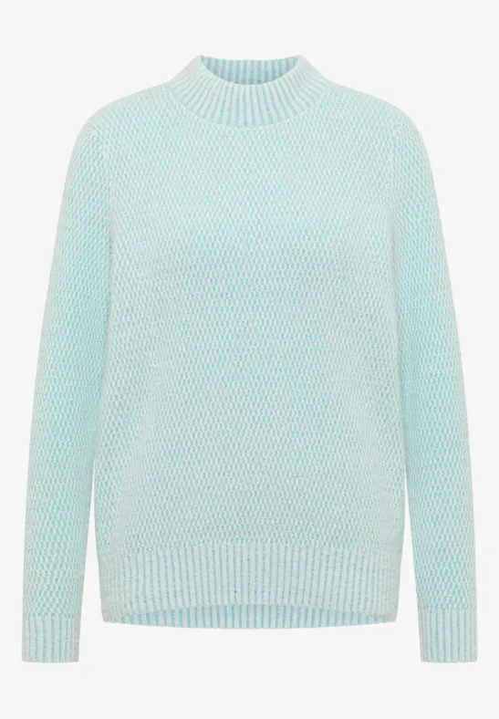 Trui met jacquard light foam blue