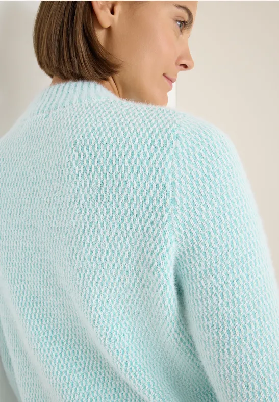 Trui met jacquard light foam blue