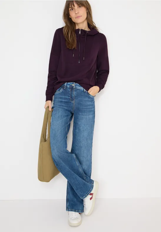 Troyer-Sweatshirt mit Kapuze eggplant red