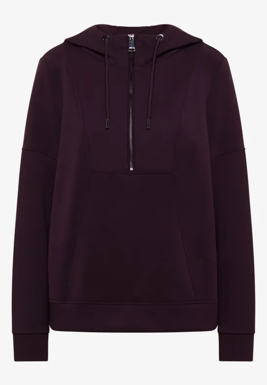 Troyer-Sweatshirt mit Kapuze eggplant red