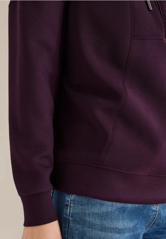 Troyer-Sweatshirt mit Kapuze eggplant red