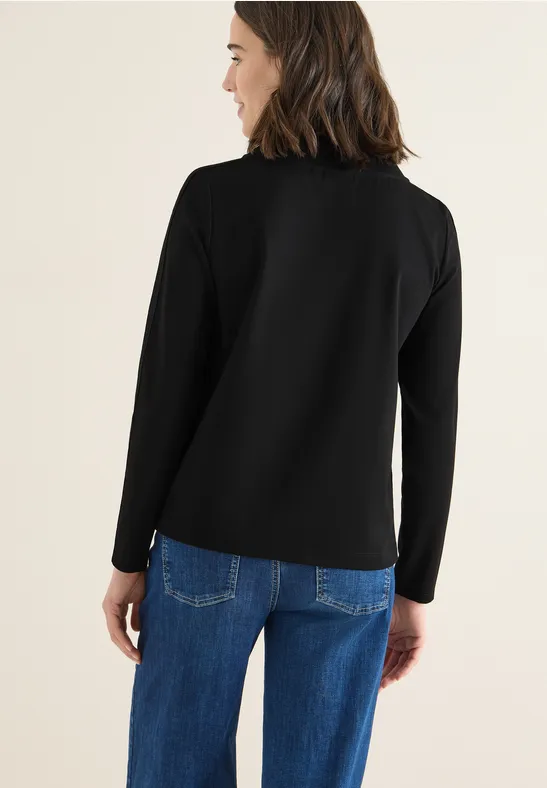 Sweatshirt mit Glitzertape Black