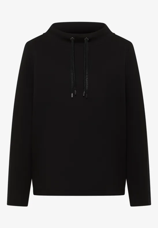 Sweatshirt mit Glitzertape Black