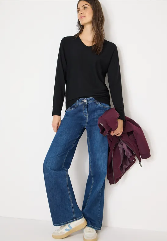 Dolman Pullover mit Glitzer Black