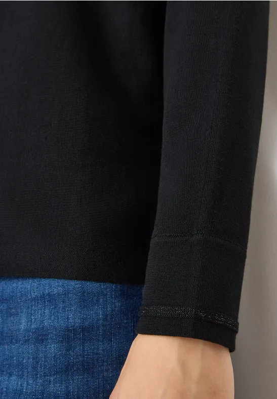 Dolman Pullover mit Glitzer Black