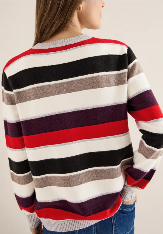 Gestreifter Pullover vanilla white