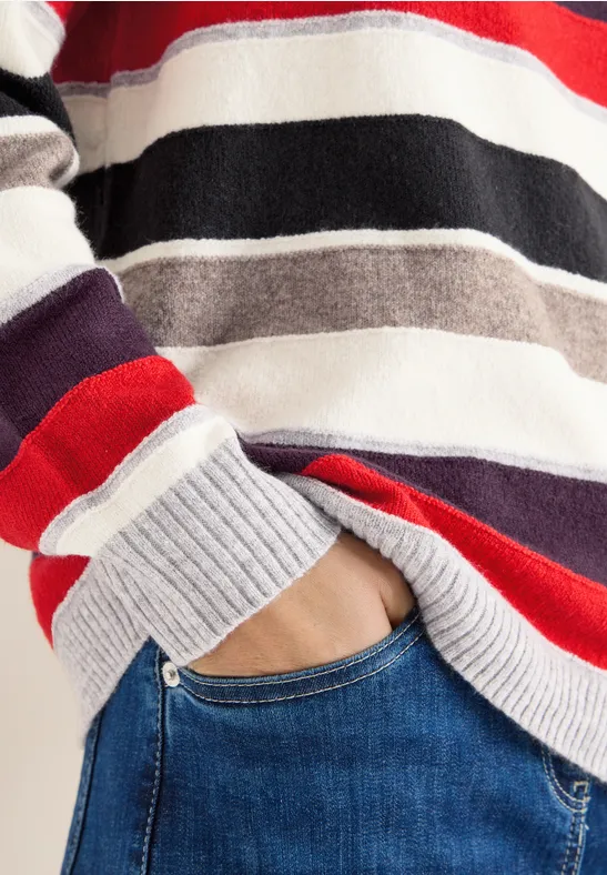 Gestreifter Pullover vanilla white