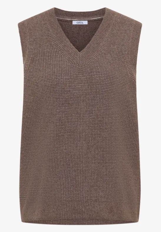 Kuscheliger Pullunder mushroom taupe melange