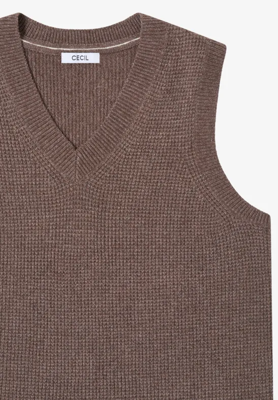 Kuscheliger Pullunder mushroom taupe melange