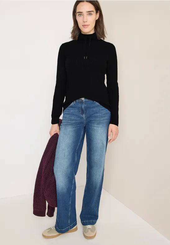 Pull-over en couleur unie Black