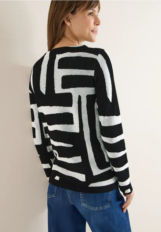 Trui met jacquard Black