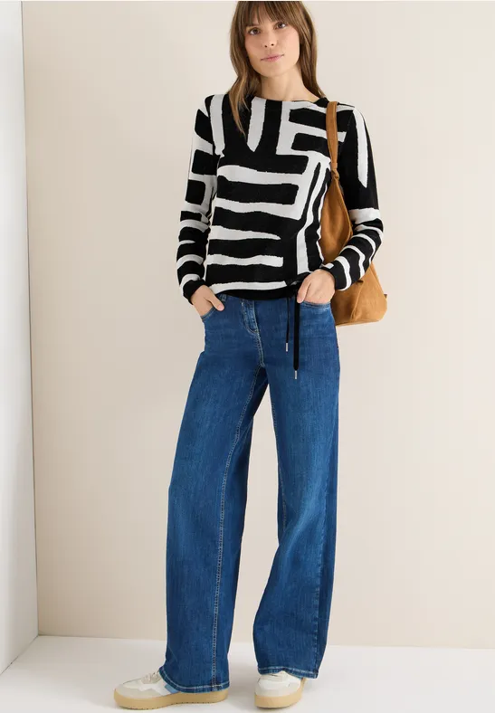 Trui met jacquard Black