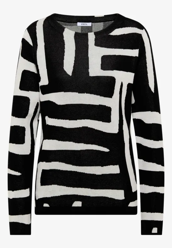 Trui met jacquard Black