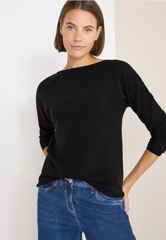 Pullover mit Glitzereffekt Black