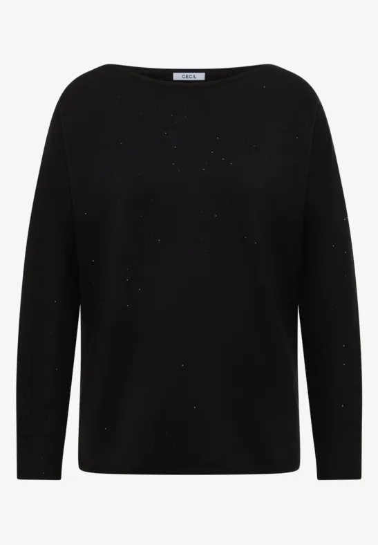 Pullover mit Glitzereffekt Black