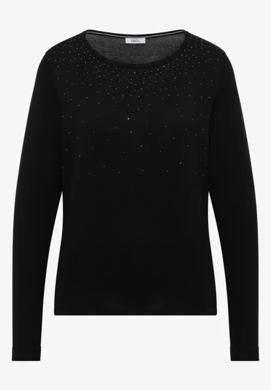 Pullover mit Glitzer Black