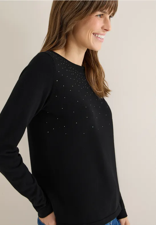 Pullover mit Glitzer Black