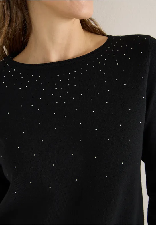 Pullover mit Glitzer Black