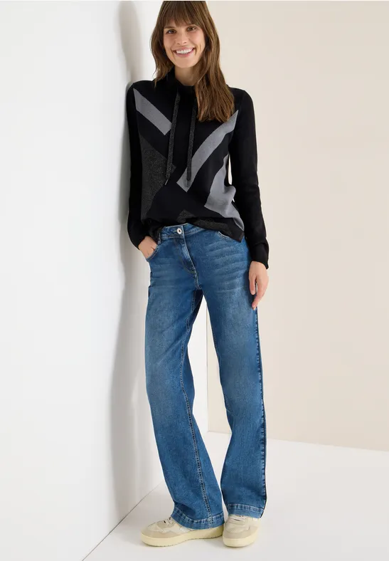 Sweatshirt mit Glitzer Black