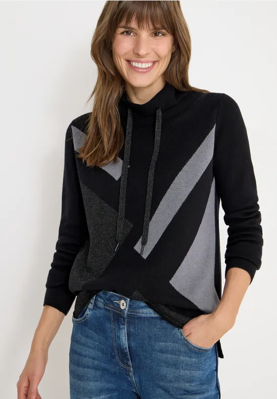 Sweatshirt mit Glitzer Black