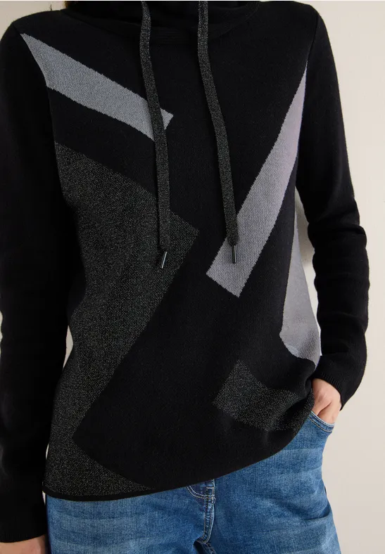 Sweatshirt mit Glitzer Black