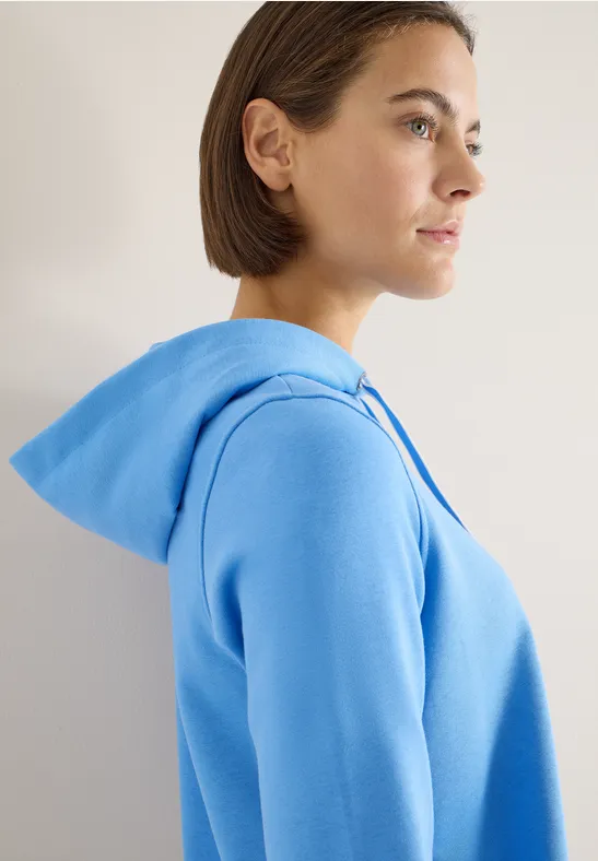 Hoodie mit Stickerei fountain blue