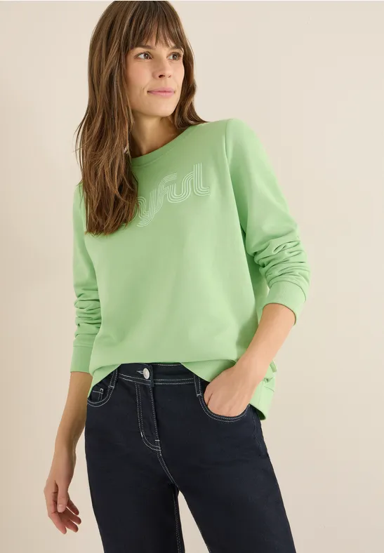 Sweat-shirt avec broderie bamboo green