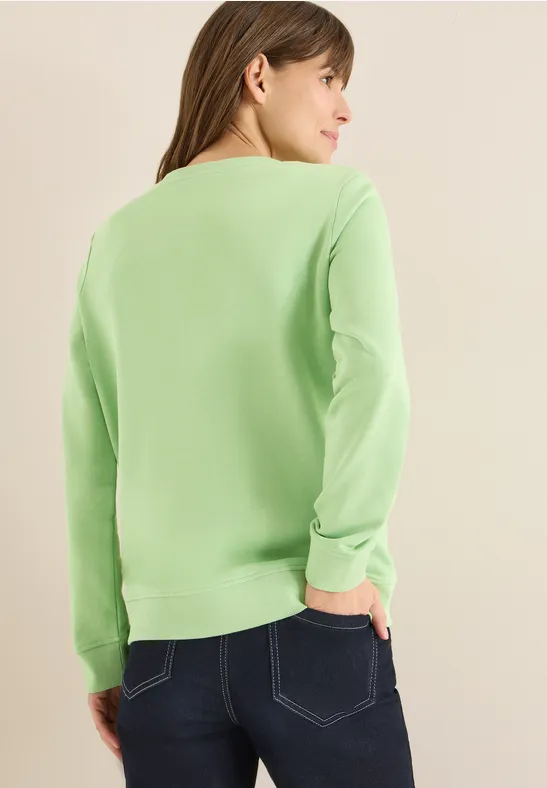 Sweat-shirt avec broderie bamboo green