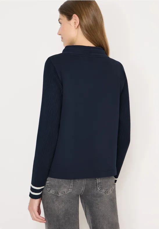 Sweatshirt mit Strickärmeln universal blue