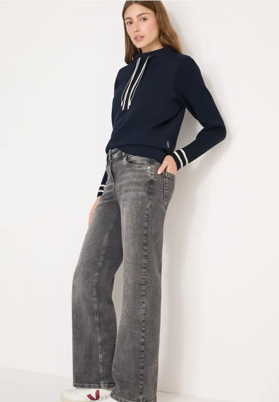 Sweatshirt mit Strickärmeln universal blue