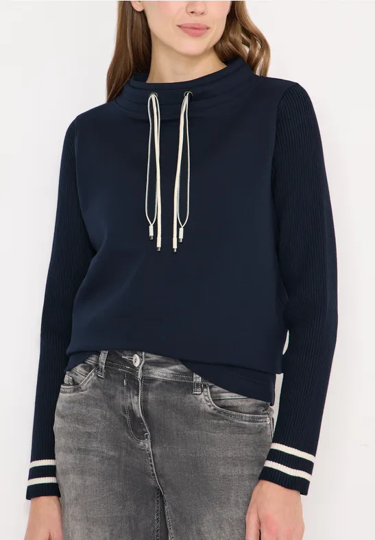 Sweatshirt mit Strickärmeln universal blue