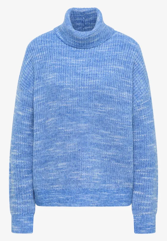Space Dye Rollkragenpullover fountain blue