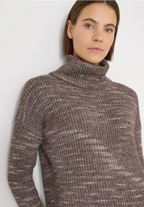Space Dye Rollkragenpullover urban taupe melange