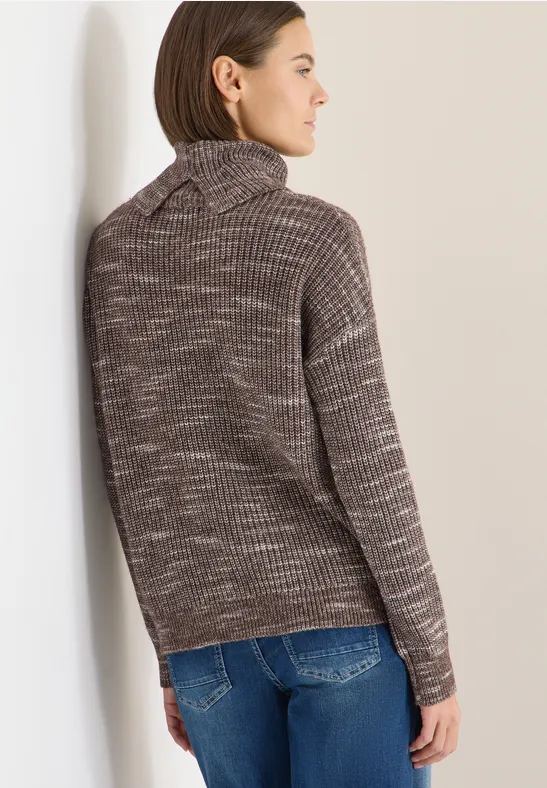 Space Dye Rollkragenpullover urban taupe melange