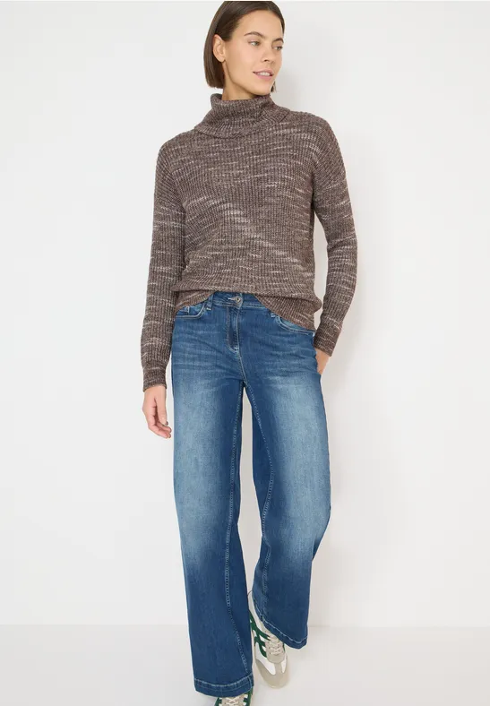 Space Dye Rollkragenpullover urban taupe melange