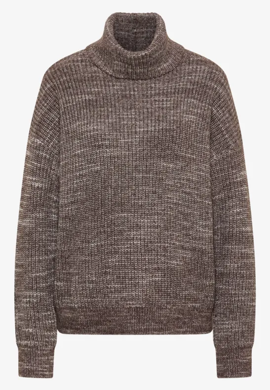 Space Dye Rollkragenpullover urban taupe melange