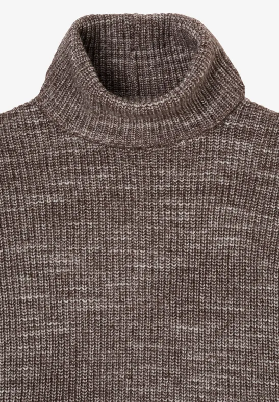 Space Dye Rollkragenpullover urban taupe melange