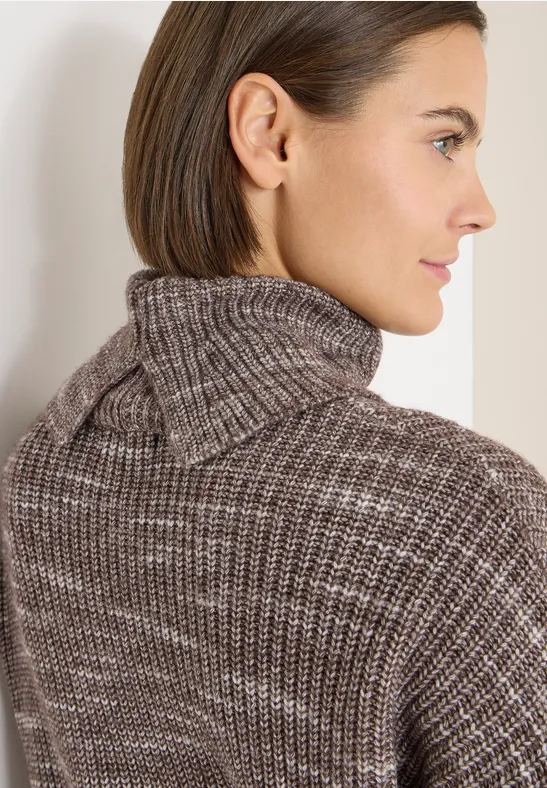 Space Dye Rollkragenpullover urban taupe melange