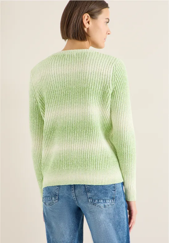 Space Dye Pullover bamboo green melange